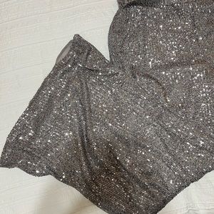 Silver sequined flair pants from Lulus!